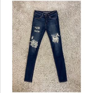 American Eagle Ripped dark wash Jeggings